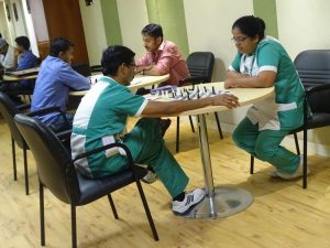 Nurses enjoying a game of chess