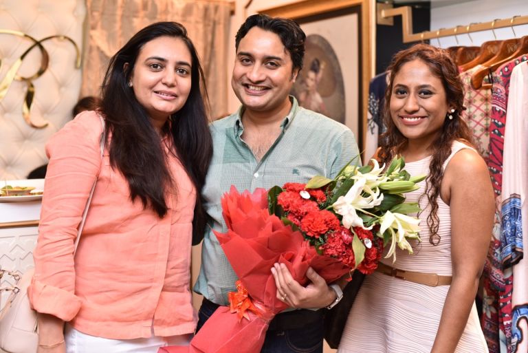 Konia Khanna from Swarovski with Designer Rajdeep Ranawat and Deepti Thakur