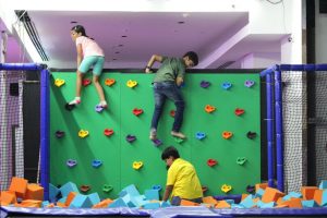 Kids enjoying Trampoline at Smaaash on their 1st anniversary celebrations