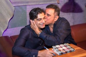 Anosh Irani and Boman Irani at the book launch of The Parcel