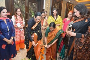 Lighting the lamp President Nasim Bano Khan at Indias First Women Political Party AIWUP Launched