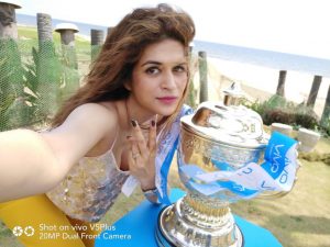 Actress Shraddha Das - VIVOIPL 2017 Trophy Tour makes a successful debut in Chennai