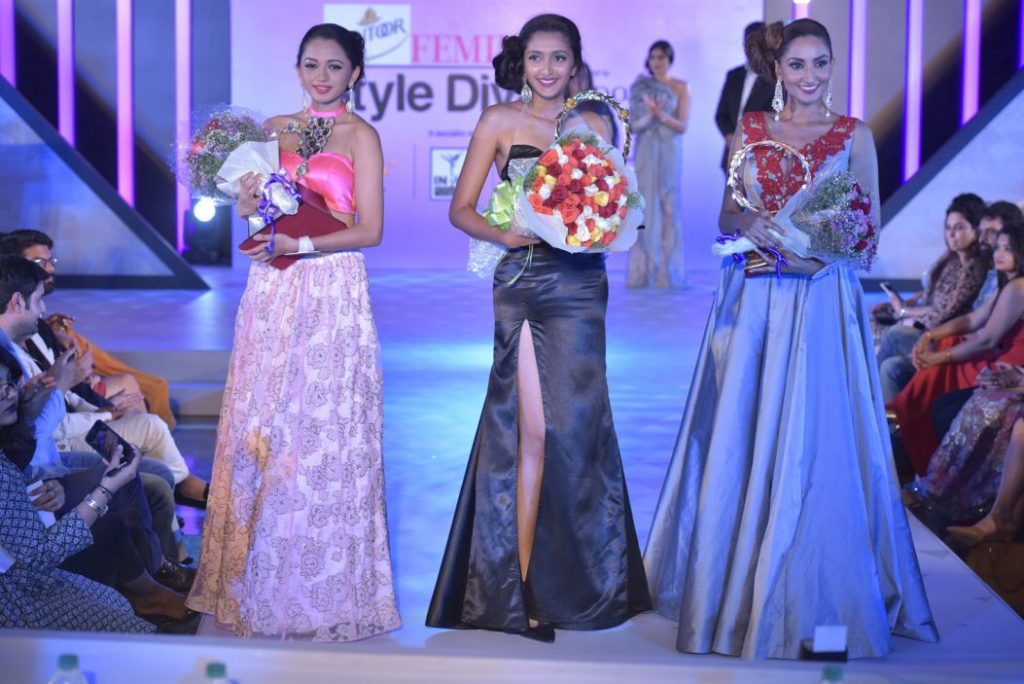 First runner up Bhavana Sreepad - Santoor Femina Style Diva South 2017 Ashna Gurav - Second runner up Anookya Harish 2