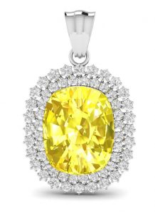 Virani Gems - Kate Shine Yellow Sapphire Pendant - INR 36905