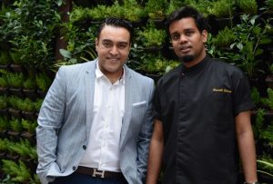 Zorawar Kalra and Chef Saurabh Udinia at the launch of Farzi Cafe 2