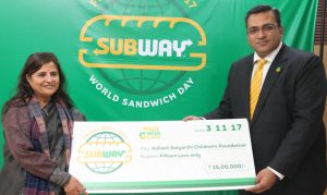 SUBWAY DONATES Rs 15 lakhs FOR UNDER PRIVILEGED CHILDREN IN INDIA