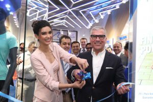 Diana Penty with Alexis Nasard at the Worlds first exclusive POWER Sportswear Store launch