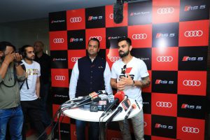 Rahil Ansari with Indian Cricket Team Captain Virat Kohli unveiling the Audi RS 5 Coupe in Bengaluru 3
