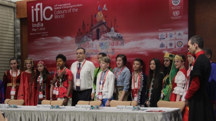 Students from various countries in India to perfrom at ILFC 2016 with Mr. Bilal cordinator IFLC 2016