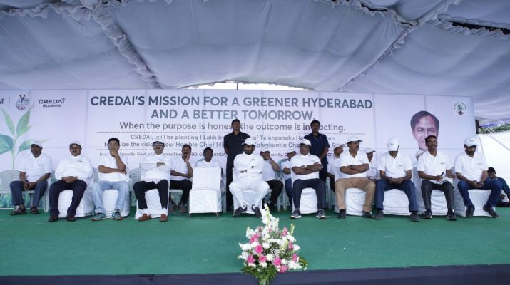 CREDAI Hyderabad plants 100000 saplings under Telangana Ku Haritha Haram Programme