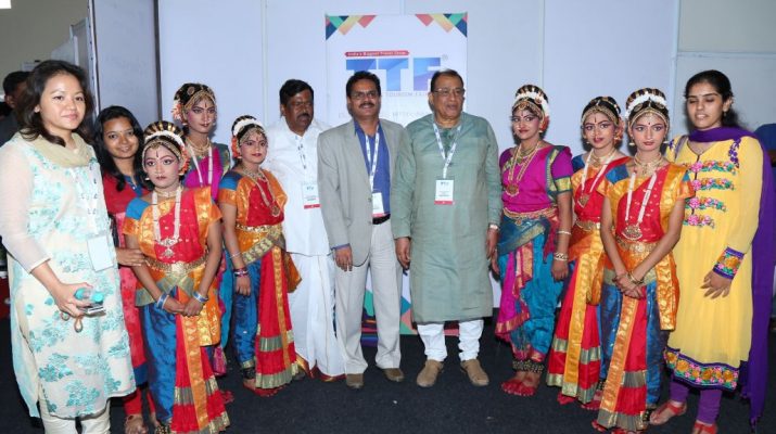 Dignitories and senior tourism officials along with the dance troop at Travel and Tourism Fair