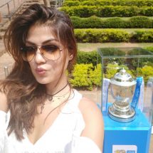Actress Rhea Chakraborty charms the visitors at Bhubaneswar - VIVO IPL 2017 Trophy Tour 2