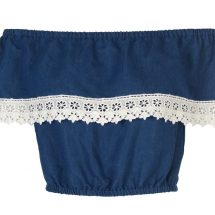 FabAlley - DENIM OFF SHOULDER CROP TOP- INR 1200