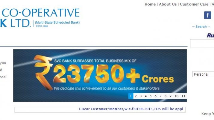 SVC Co-operative Bank - Home Page - Website