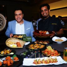 Zorawar Kalra and Chef Saurabh Udinia at the launch of Farzi Cafe