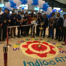 IndiGo commences ATR operations_Lamp lighting ceremony at Hyderabad