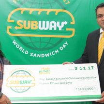 SUBWAY DONATES Rs 15 lakhs FOR UNDER PRIVILEGED CHILDREN IN INDIA