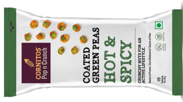 Cornitos Hot and Spicy Coated Green Peas in all new packaging Horizontal