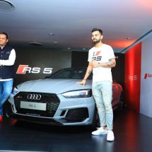Rahil Ansari with Indian Cricket Team Captain Virat Kohli unveiling the Audi RS 5 Coupe in Bengaluru 2