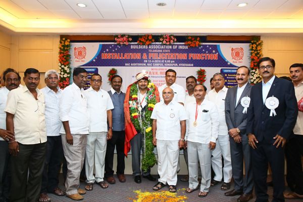 Sri DVN Reddy Elected as Telangana state chairman of Builders Association of India for the 2018-19 2