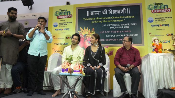 Anushka Sharma and Varun Dhawan at Oberoi Mall for Green Ganesha Campaign launch