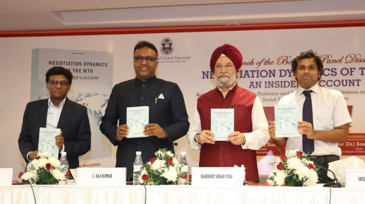 Union Minister Hardeep Singh Puri launches book on WTO written by former Indian WTO negotiator Dr Mohan Kumar