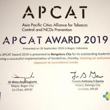 Bengaluru Wins Global Prize for Implementing Smoke-Free Laws - APCAT award