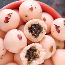 Gulkand Stuffed Rose Sandesh