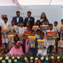 M3M Foundation trustees with the kids from Aide et action