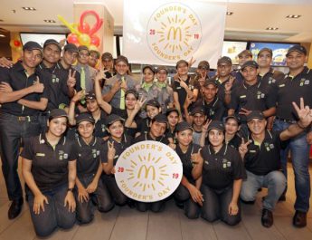 McDonalds employees in new uniforms on Founders Day celebrations in North and East India