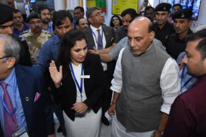 Ms Kiran Dham - CEO of Globus Infocom and Honourable Minister Of Defence Mr Rajnath Singh