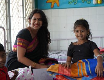 Ms Aishwarya Vasudevan - Group COO - Neuberg Diagnostics Private Limited distributed 200 blankets to children in the pediatric wards of Institute of Child Health and Hospital in the city