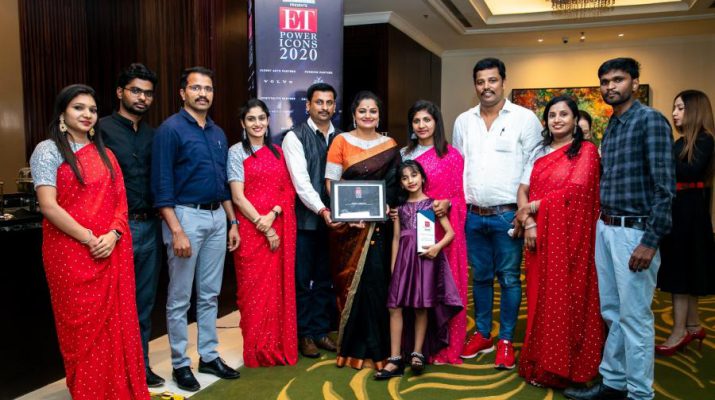 Sunitha Manjunath and her team at Sumanaa Foundation after receiving the prestigious ET Power Icons Award