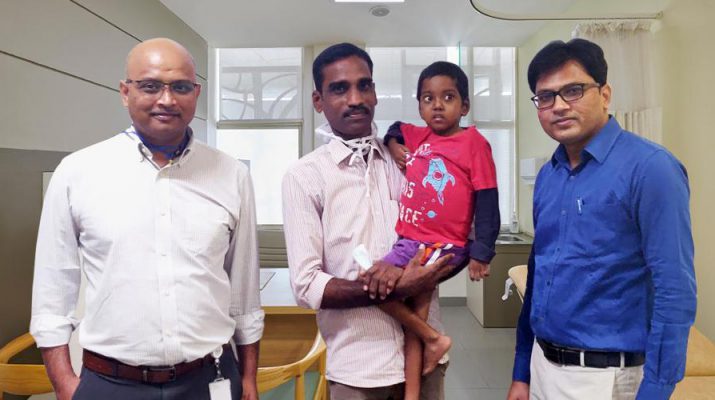 Dr Sonal Asthana - Mr. Muni Swamy - father of Raghavi and Dr Mallikarjun Sakpal - Aster CMI Hospital