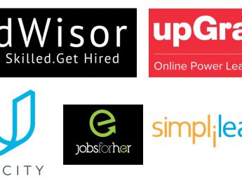 Best 5 startups - edWisor - upGrad - Udacity - Jobsforher - Simplilearn