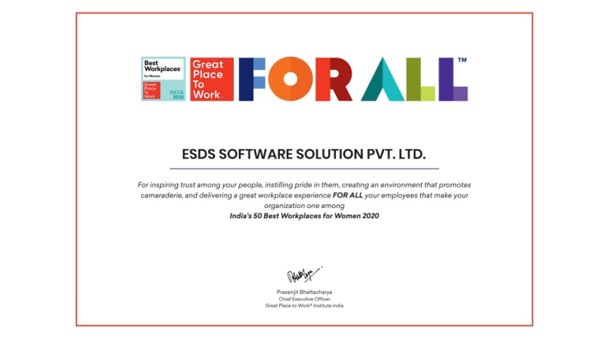 ESDS Software Solution Pvt Ltd - Great Place to Work for Women 2020