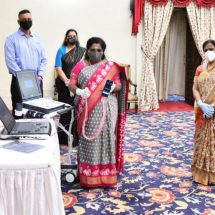 Honourable Governor of Telangana - Dr Tamilisai Soundararajan with Mr Andy Ponneri and Ms G kameswari from Synchrony