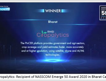 RMSI Cropalytics earns recognition at NASSCOM Emerge 50 Award 2020