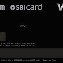 SBI Black Select Paytm Card Back