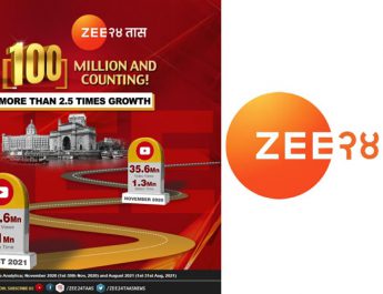 ZEE 24 TAAS YouTube Page Hits 100plus million views in August 2021